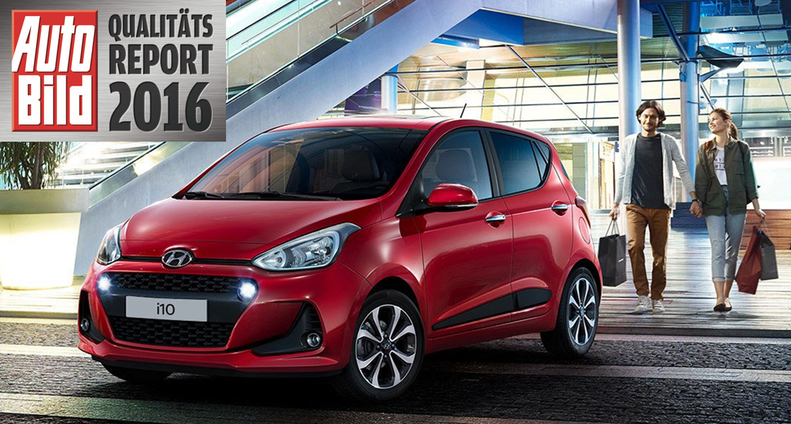 Platz 1 beim Auto Bild Qualitätsreport - Hyundai i10