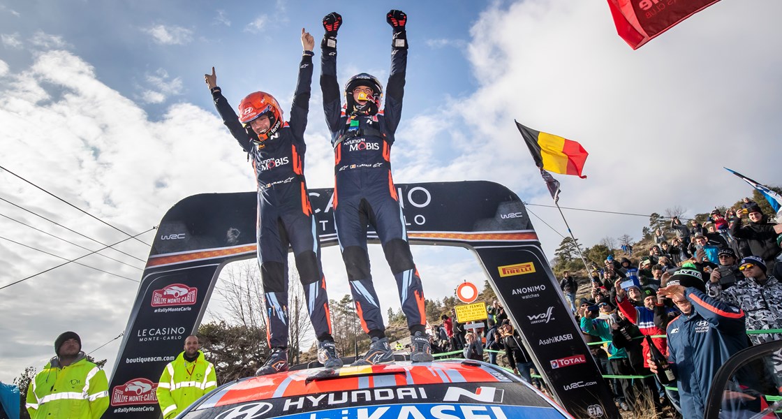Sieg für Hyundai in Monte-Carlo! Thierry und Nicolas auf Platz 1