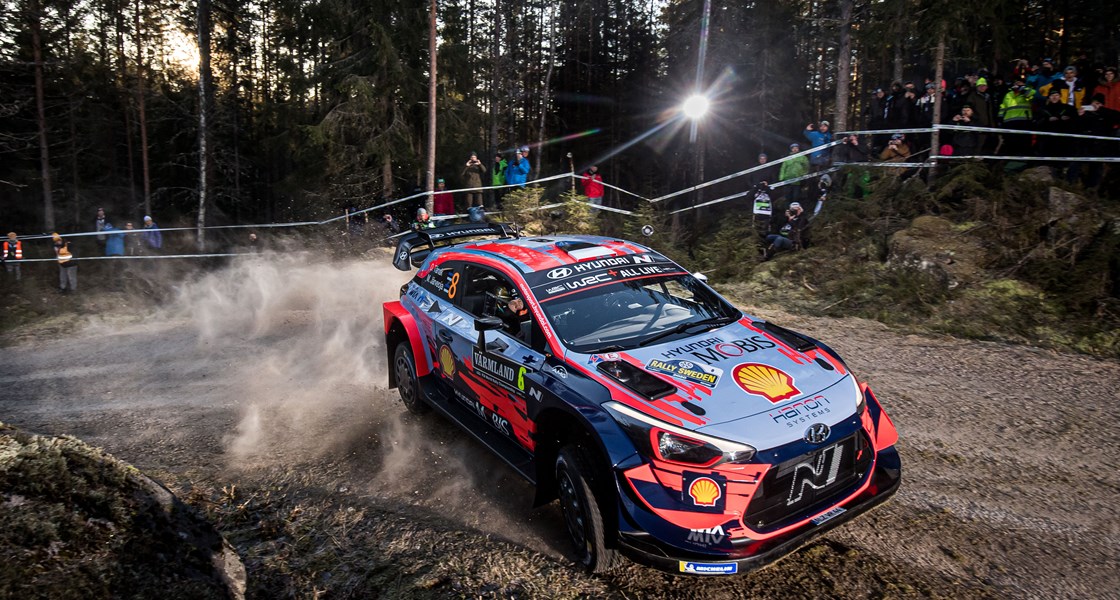 Hyundai bei der Rallye Schweden Platz 2, 6 und 7