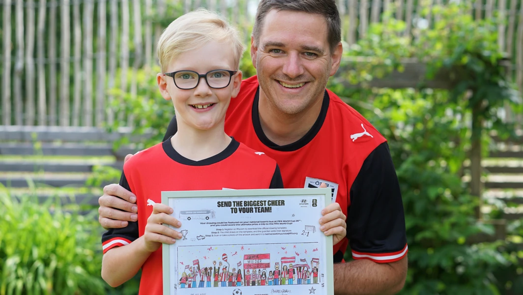 Ferdinandmeindlgrausam Gewinner Zeichnung Fuer Bus Der Oesterreichischen Nationalmannschaft Wm 2026 Mit Vater Philipp