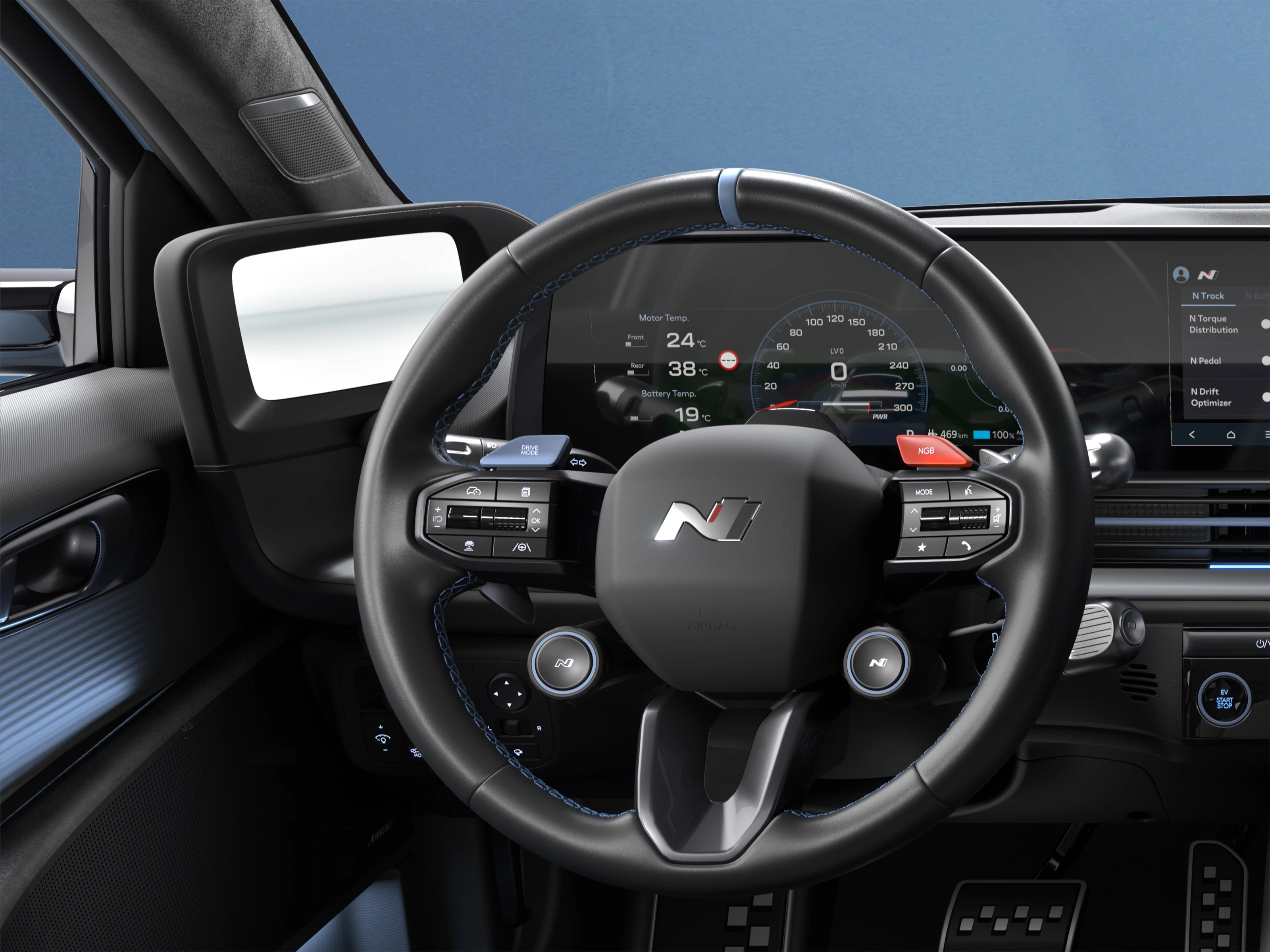 Hyundai IONIQ 6N Interior Digital Side Mirror Display PI CE N MY26 INT SHOT009 Dashboard Straight