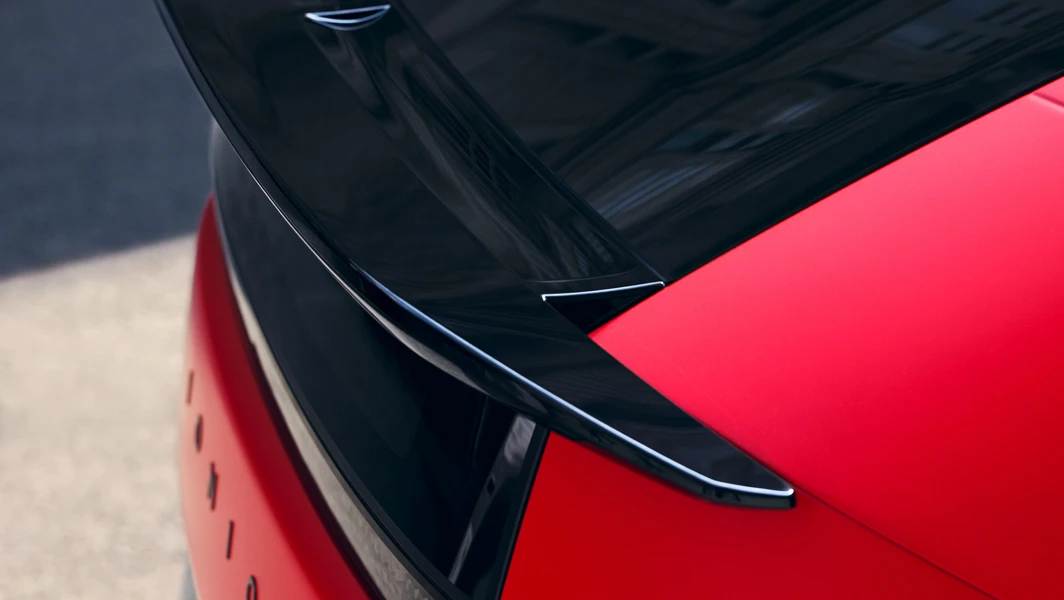 Hyundai IONIQ 3 Exterior Rear Spoiler Closeup 22 Ducktail