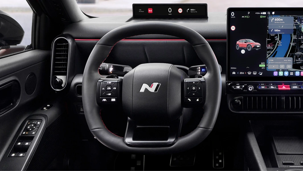 Hyundai IONIQ 3 N Line Steering Wheel Closeup