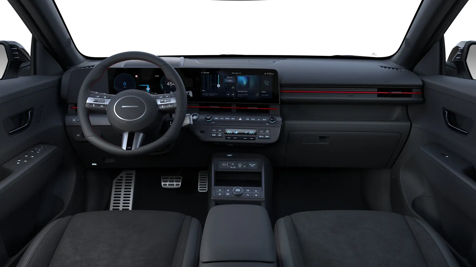 HYUNDAI SX2 Eev Nline BASIS PI SHOT08 Front View Dashboard Door Icons Off