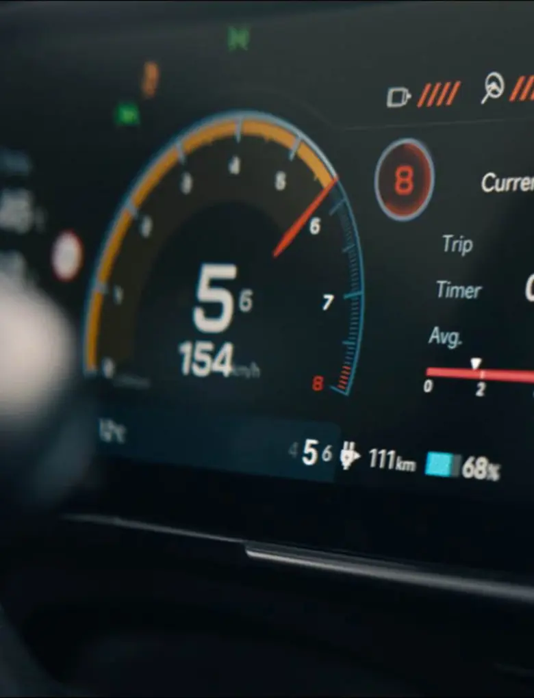 Hyundai IONIQ 6N Interior Display Close Up EU 4M00s Clean Prores422hq Torque Distribution