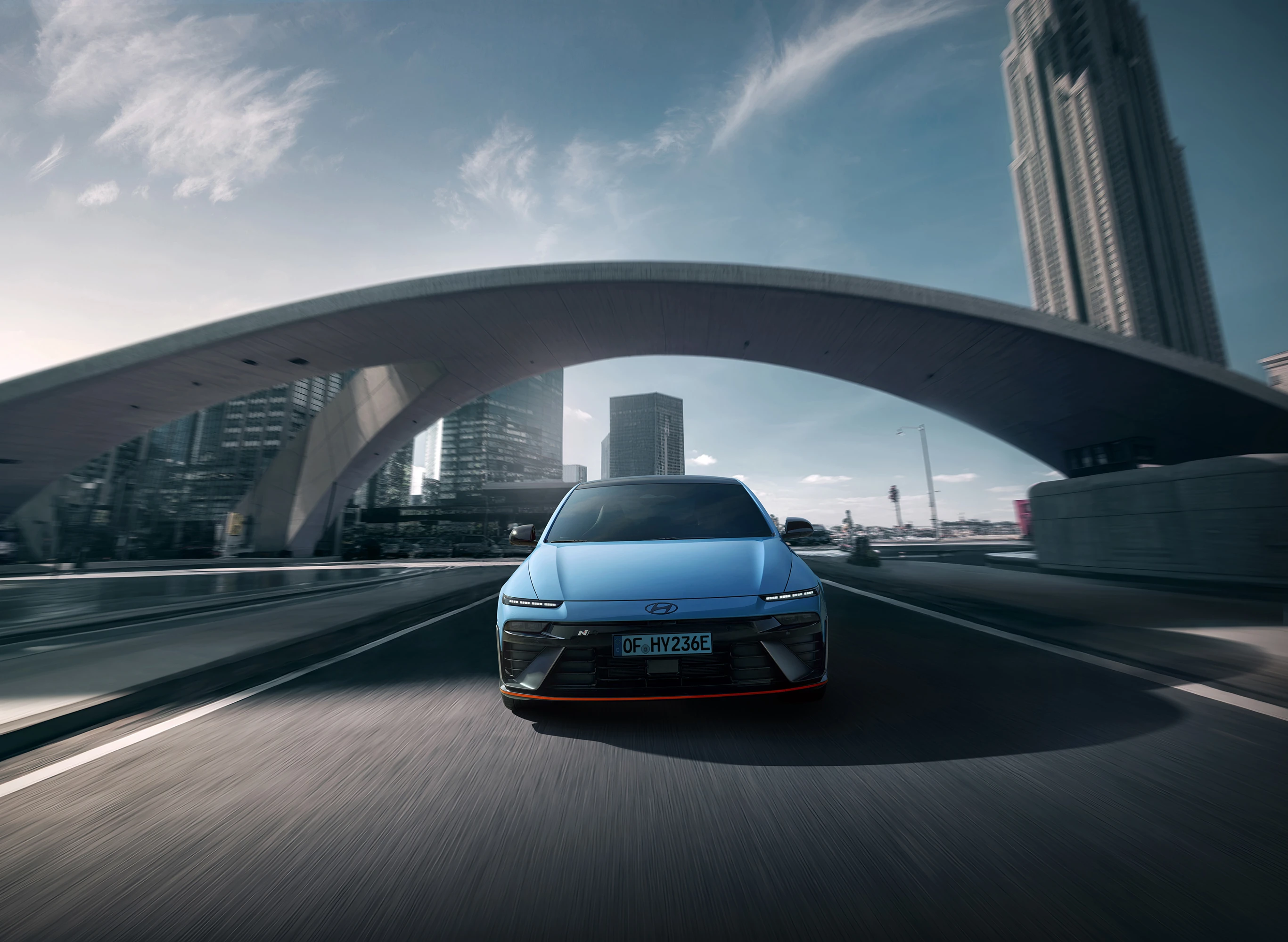 Hyundai IONIQ 6N Exterior Front Driving CE N Exterior Main 02 Urban