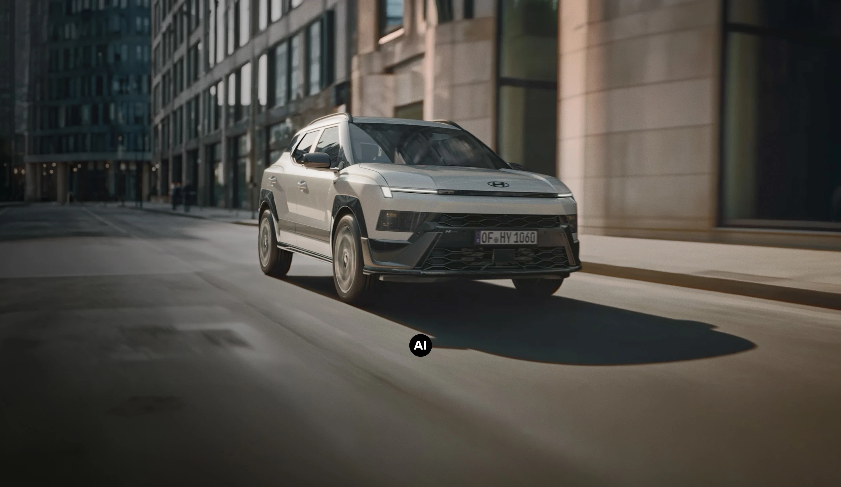 Hyundai BAYON Exterior Driving Shot Hero AI
