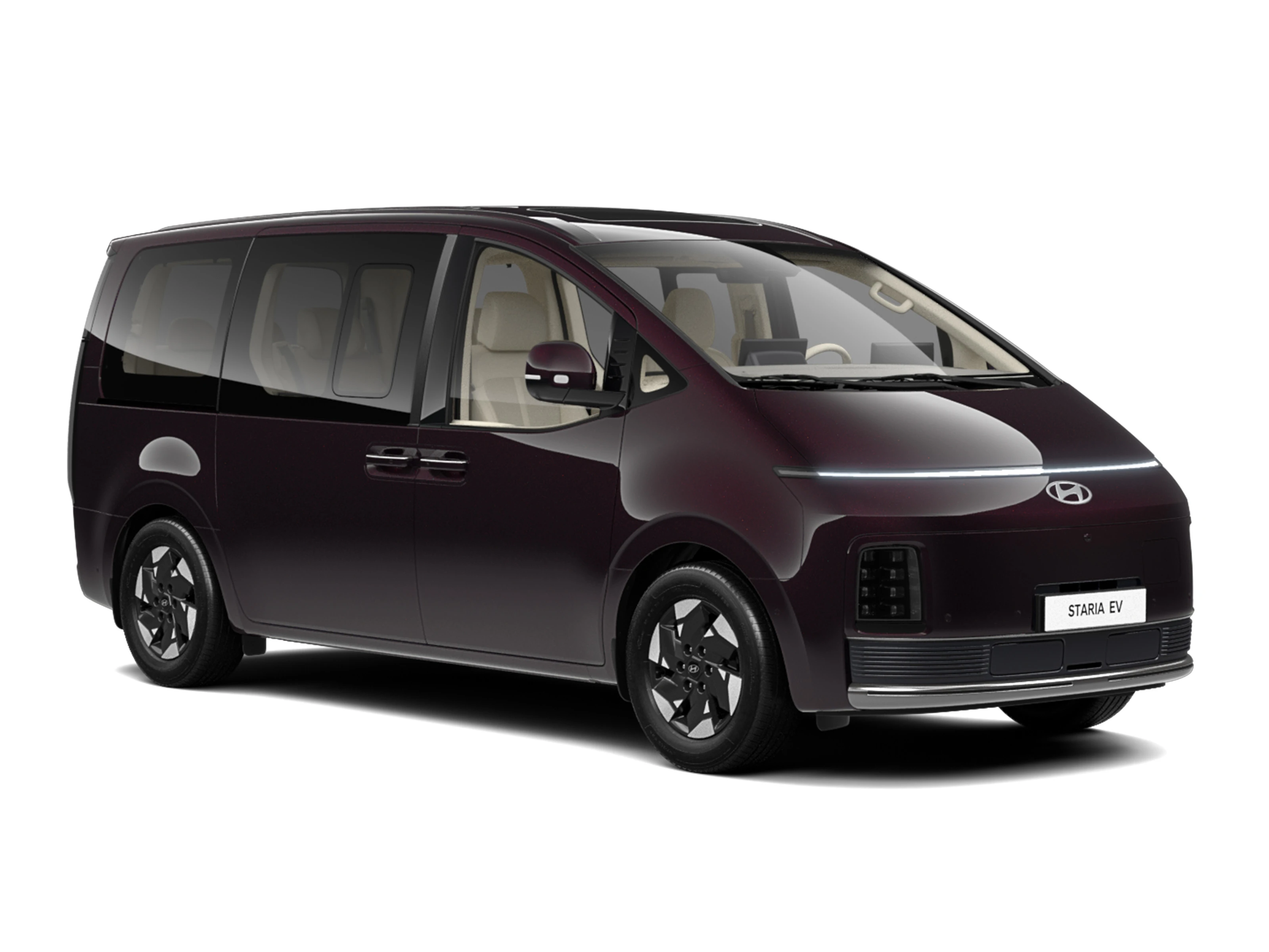Hyundai STARIA Electric 3 4 Side Front Maroon Pearl 4X3